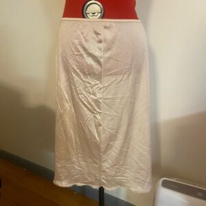 Maidenform Classic Cream Midi Slip Skirt with lace trim fairy bridal vintage